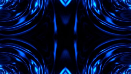 Fond d'animation fluide psychédélique symétrique bleu profond Vj Loop en 4K