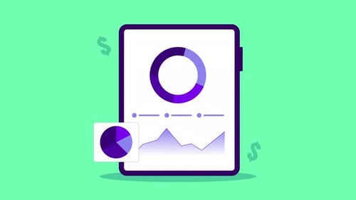 Financial portfolio analysis pie chart and line graph. Suitable for business, finance, investment, a