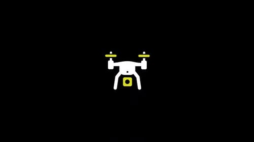 Drone symbol icon animation video