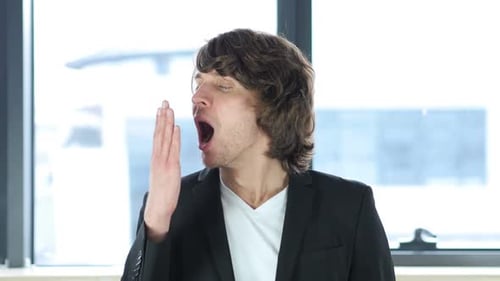Yawning Tired Man