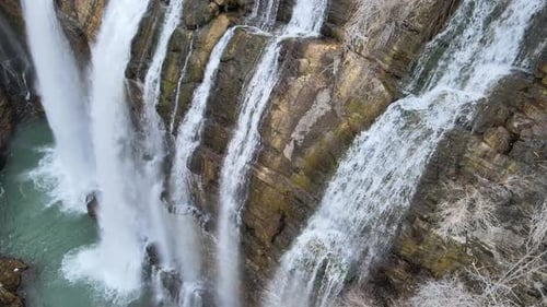 Aerial Waterfall Landscape