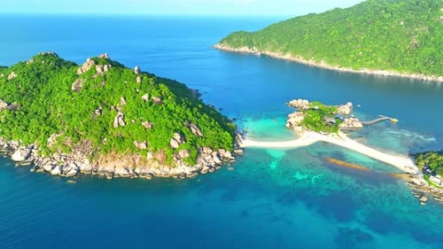 Tropical Island Aerial View with Turquoise Waters