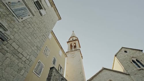 The Church of Budva Old Town Montenegro the Balkans the Adriatic Sea
