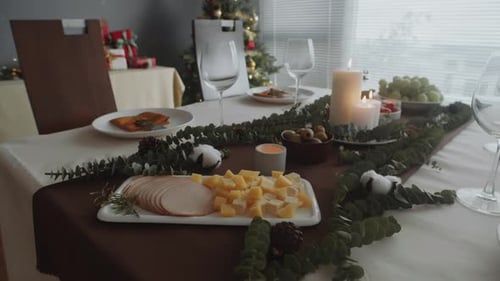 Festive Table Set for Holiday Gathering