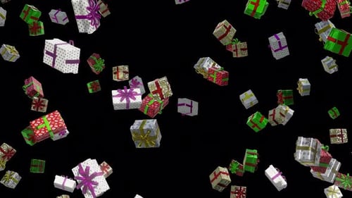 Festive Animated Christmas Gift Boxes Falling Seamless Loop