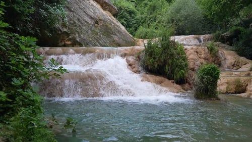 Waterfall And Nature (Slow Motion)