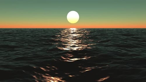 Meditative sunset on the sea or ocean.