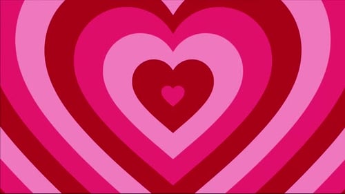 Pulsating Flat Design Hearts Background Animation