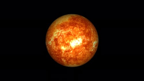 Looping Fiery Sun Star Rotation Animation