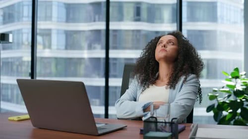 Unmotivated Office Worker Tired of Monotony Routine Closeup