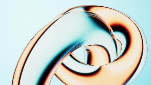 Abstract Glass Knot Fluid Loop Motion Background