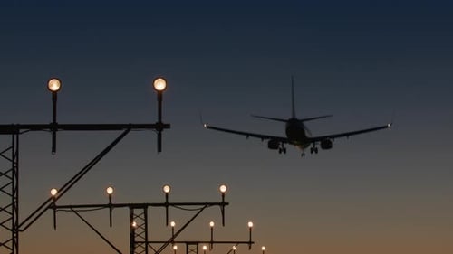 Nighttime Airplane Landing
