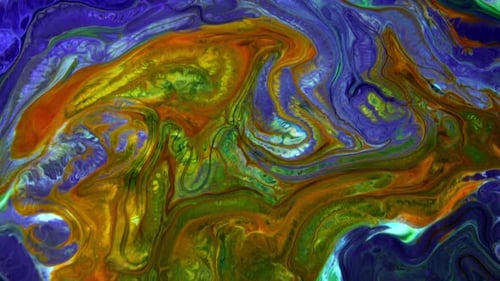Colorful Abstract Fluid Art Paint Swirls and Mixes