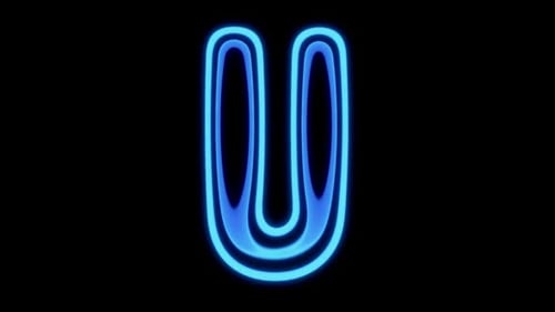 Neon Glowing Letter U Alphabet Animation