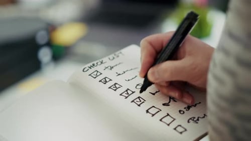 Hand Marking Check Boxes on Check List