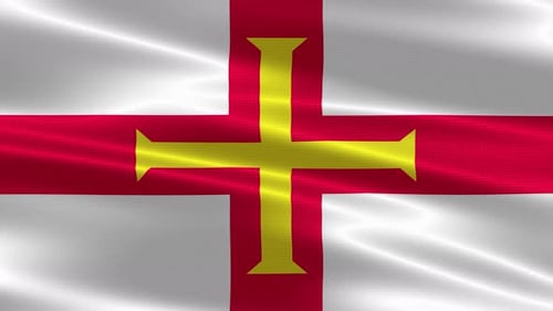 Guernsey Flag Waving Seamless Loop Animation