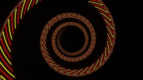 Red And Yellow Abstract Spiral Moving Background Vj Loop In 4K