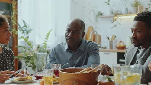 Family Meal and Conversation at Home