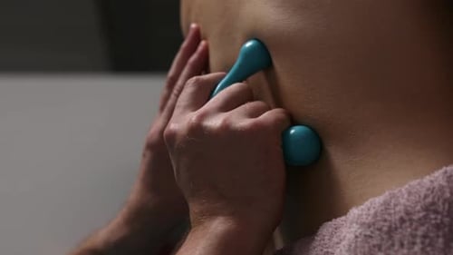 Massage Therapist Doing Spa Massage With Massage Tool