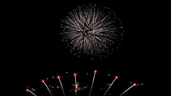 Dramatic Fireworks Exploding in the Night Sky, Nature Stock Footage ft ...