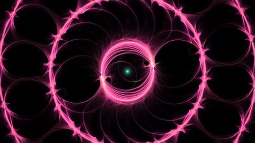 Glowing Pink Abstract Spiral Energy Loop Background