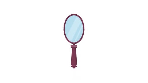 Flat Design Hand Mirror Reveal Animation
