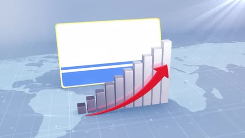Altai Republic Flag With Increasing Bar Chart Graph And Arrow Red