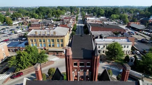 aerial of beautiful bardstown kentucky