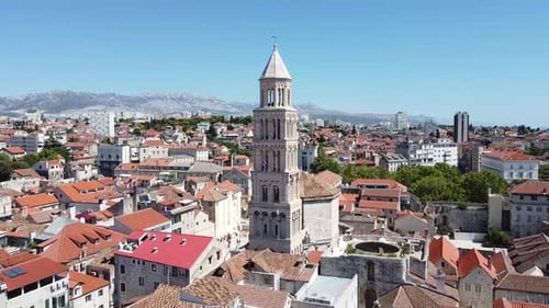 Aerial video of Split Old Town, Croatia