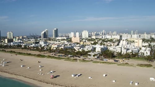 Miami Beach Flyover by Aerial Drone Above