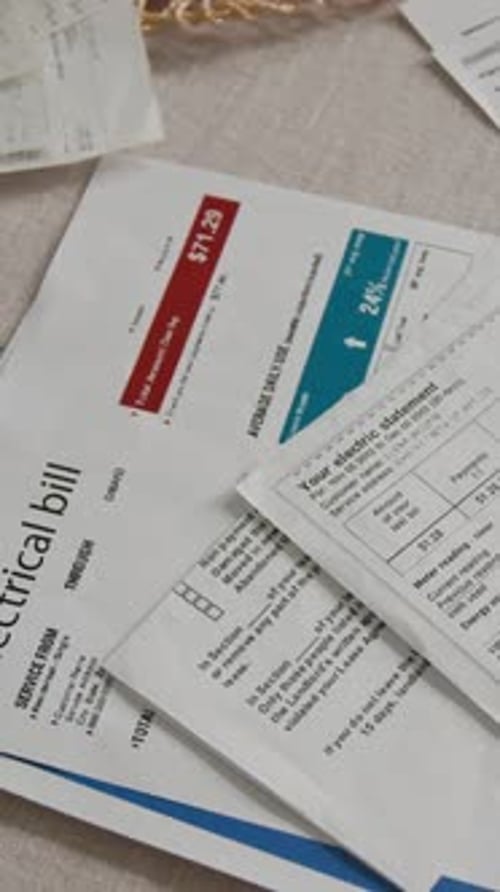 Close Up of an Electrical Bill