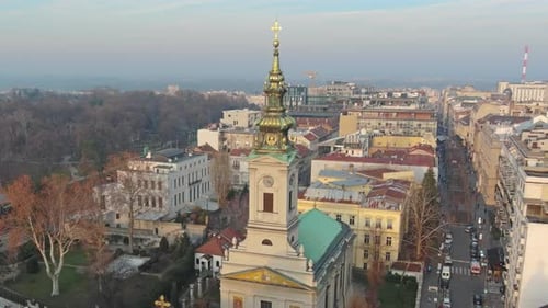 Cathedral in Belgrade downtown Serbian church