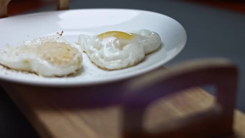Fried Chicken Eggs Shape in the Form of a Heart
