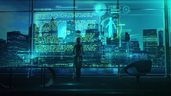 Decoding infographics on office background 4K, Backgrounds Motion ...