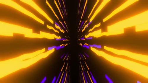 Abstract Neon Light Streaks Fast Tunnel Background