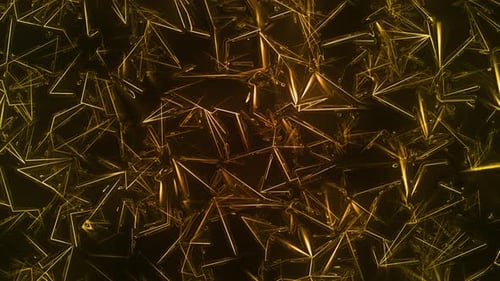 Abstract Golden Glowing Geometric Lines Motion Background