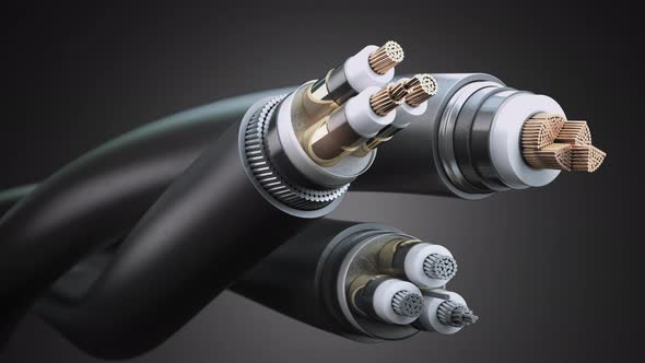 Detailed Cross-Section of Rotating Electrical Power Cables ...