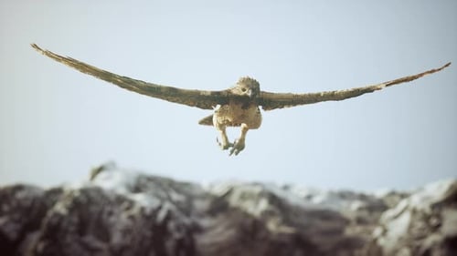 Realistic Golden Eagle Soaring Over Mountain Peaks