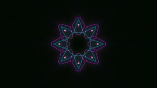 Abstract Neon Geometric Kaleidoscope Loop