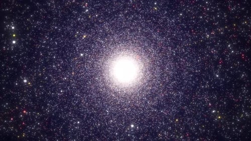 Flying Through Star And Galaxy, Galaxy And Star Moving On Space, Bright Stars And Galaxy Over Dark B