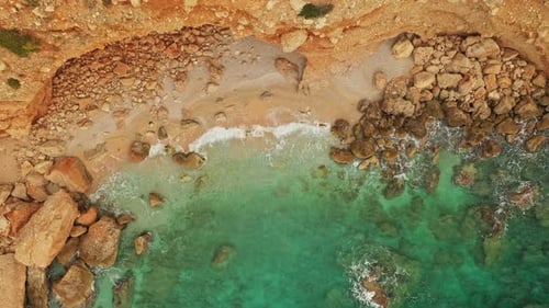 Top View of Green Sea Waves at Hidden Beach