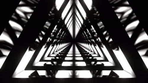 White Moving Triangle Neon Source Background Vj Loop In 4K