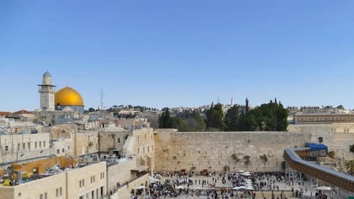 Jerusalem Western wall and Dome of the rock, Time lapse