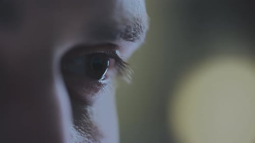 Close-up of a human eye blinking