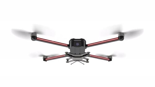 Remotecontrolled Quadcopter Equipped with a Camera in Flight