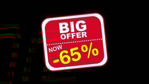 Animated Flat Design Big Offer Sale Tag