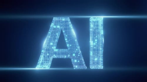 Futuristic AI Text Reveal with Digital Circuit Board Elements