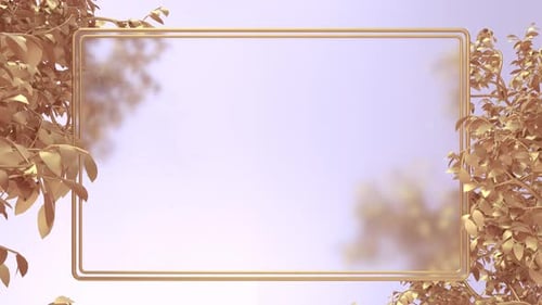 Luxury Golden Leaves Frame Reveal Animation