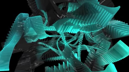 Abstract Geometric Glowing Shapes Dynamic Animation Loop