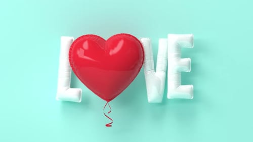 Animated Love Message with Bouncing Heart Balloon
